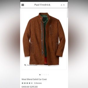 Paul Fredrick wool blend solid car coat